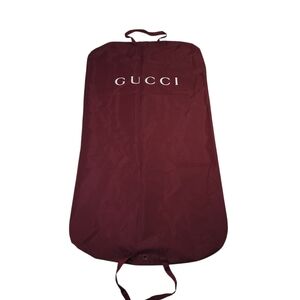 Gucci Red Burgundy Garment Bag Storage Travel Logo Empty Nylon 54 x 28.5 in